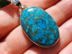Vanoli 925 zilveren kettinghanger met koper turquoise maat, Daiva1973@hotmail.com, Vanoli, Blauw, Amsterdam