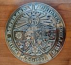 Bronzen wandbord huwelijk Juliana & Bernhard 1937, Ophalen of Verzenden
