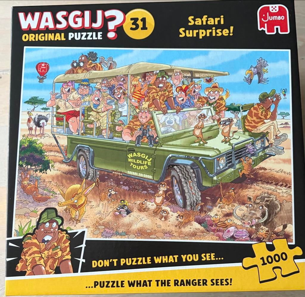 Wasgij Safari Surprise! 1000 stukjes, Ophalen of Verzenden, 500 t/m 1500 stukjes, Zo goed als nieuw, Legpuzzel