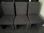 6 nette antraciete eetkamerstoelen op wieltjes, Ophalen, Gebruikt, Vijf, Zes of meer stoelen, Stof