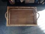 mooie oude bartafel van bamboe met los dienblad, Ophalen of Verzenden, Huis en Inrichting