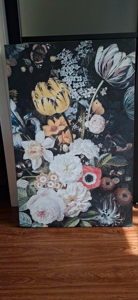 Schilderij met Bloemen, Huis en Inrichting, Woonaccessoires | Schilderijen, Tekeningen en Foto's, Zo goed als nieuw, Schilderij