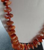 Ketting Cornalijn 55cm Zilver Slotje - Nalatenschap, Bruin, Verzenden, Zo goed als nieuw, Steen of Mineraal