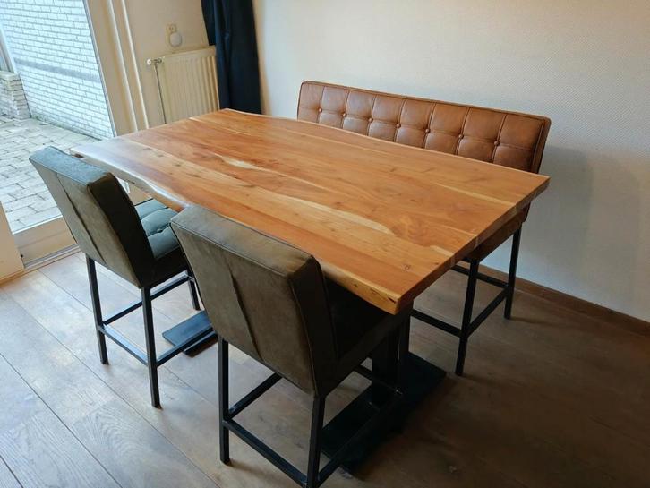 Complete eethoek - Bartafel, stoelen en bank, Huis en Inrichting, Complete eetkamers, Zo goed als nieuw, Minder dan 4 stoelen