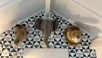 Dierenkoppen / decoratie / olifant-leeuw-giraffe, Huis en Inrichting, Ophalen of Verzenden, Zo goed als nieuw