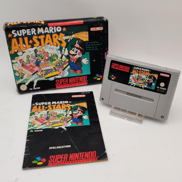 SNES - Super Mario All-Stars - Boxed compleet nu voor €79.99, Spelcomputers en Games, Games | Nintendo Super NES, Zo goed als nieuw