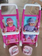 Pop met buggy, potje en flesje (tweeling), Ophalen, Zo goed als nieuw, Babypop