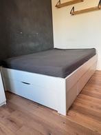 Wit bed van BeterBed 140x200 met lades en lattenbodems, Ophalen, Wit, Tweepersoons, 140 cm