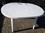 Witte tuintafel kunststof, Tuin en Terras, Ophalen, Gebruikt, Ovaal, Kunststof