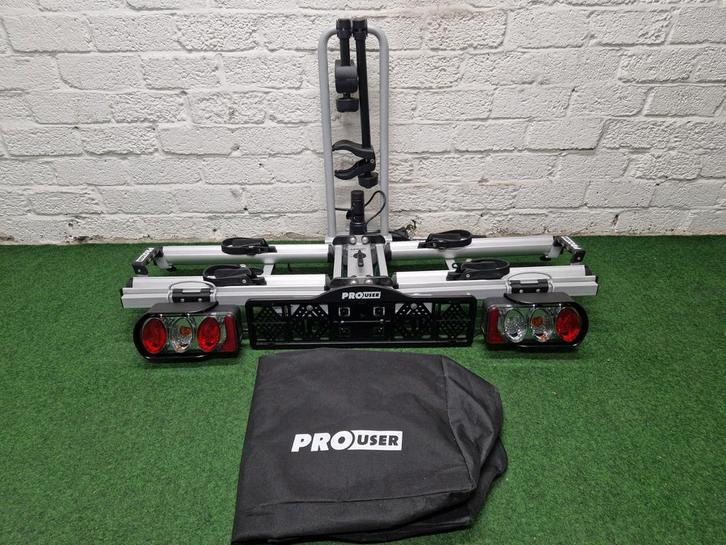 Nette Pro User Diamant fietsendrager 2 E-bikes + Opbergtas, Auto diversen, Fietsendragers, Zo goed als nieuw, Trekhaakdrager, 2 fietsen