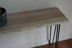 Mooie sidetable haltafel metaal & eikenhout 100 cm., Huis en Inrichting, Tafels | Sidetables, 100 tot 150 cm, Nieuw, Ophalen of Verzenden