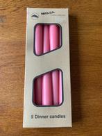 5 Roze/Rose Diner Kaarsen Merk: "Molca" Nieuw, Ophalen of Verzenden, Nieuw, Overige materialen, Minder dan 25 cm