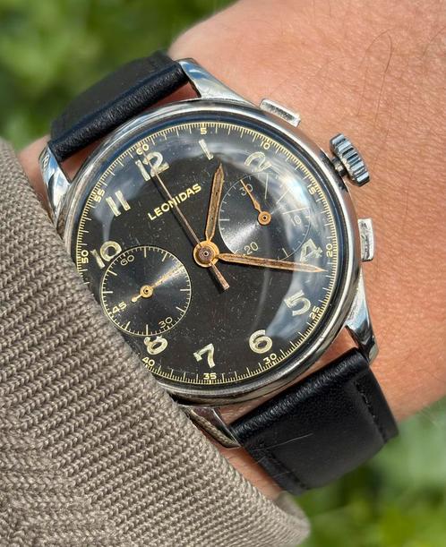 Leonidas Chronogaaf Military Horloge, Sieraden, Tassen en Uiterlijk, Horloges | Heren, Gebruikt, Polshorloge, Overige merken, Staal