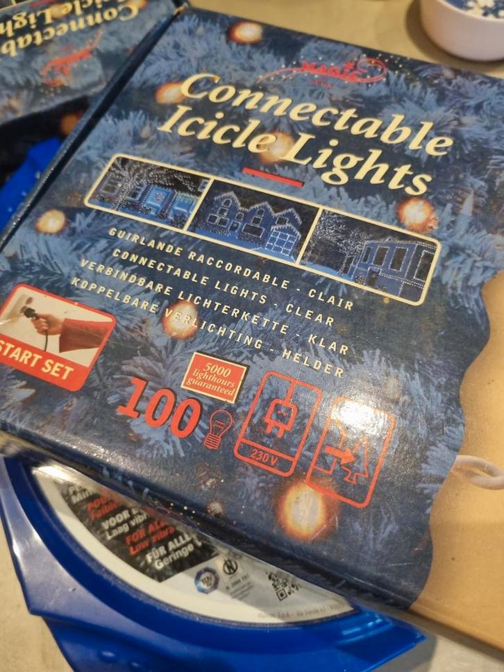 Ijspegel Lampjes Buiten - 4 dozen - Koppelbaar, Tuin en Terras, Buitenverlichting, Nieuw, Overige typen, Kunststof, Minder dan 50 watt