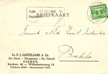 Fa. P.J. Gastelaars + Zn., Dieren - 07.1941 - briefkaart beschikbaar voor biedingen