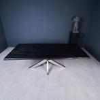 Zwarte eiken tafel Massief Nieuw RVS  Eettafel Yakisugi, 100 tot 150 cm, Eikenhout, Ophalen of Verzenden, Vijf personen of meer