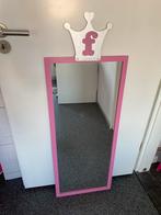 Meisjes spiegel roze met letter F, Minder dan 100 cm, Minder dan 50 cm, Rechthoekig, Zo goed als nieuw