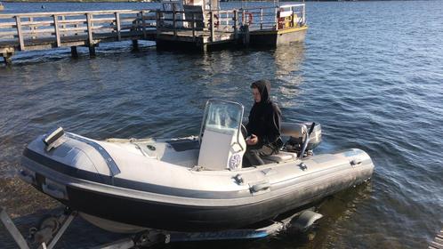 Joker 420 met 25 Pk Yamaha autolube met elec start en traile, Watersport en Boten, Rubberboten, Gebruikt, Yamaha, Overige materialen