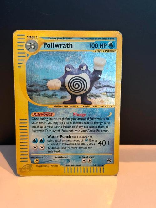 Poliwrath expedition holo, Hobby en Vrije tijd, Verzamelkaartspellen | Pokémon, Zo goed als nieuw, Meerdere kaarten, Foil, Ophalen of Verzenden