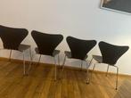 7 vlinderstoelen zwart Fritz Hansen Arne Jacobsen, Huis en Inrichting, Stoelen, Ophalen, Zwart, Danish Design, Vijf, Zes of meer stoelen