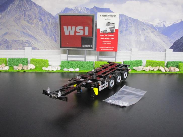 Wsi 03-1010 Uitschuifbaar Pacton Container Chassis 3as., Hobby en Vrije tijd, Modelauto's | 1:50, Nieuw, Bus of Vrachtwagen, Wsi