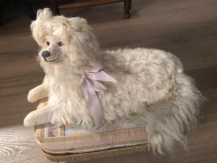 Antieke Pyjamahond - Loulou  papier mache, Antiek en Kunst, Antiek | Speelgoed, Ophalen of Verzenden