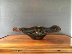 Grote glazen schaal met golfrand, Schaal, Rond, Ophalen of Verzenden, Glas