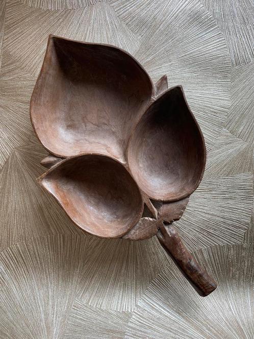 Vintage houten serveerschaal blad, Antiek en Kunst, Antiek | Schalen, Ophalen of Verzenden