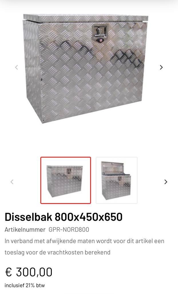 Aluminium Traanplaat Kist - 80x45x65cm - geen deuken, Auto diversen, Aanhangwagen-onderdelen, Zo goed als nieuw, Ophalen of Verzenden