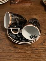2x Kop en Schotel Zwart/Goud PPD, Gebruikt, Ophalen of Verzenden, Overige stijlen, Kop(pen) en/of Schotel(s)