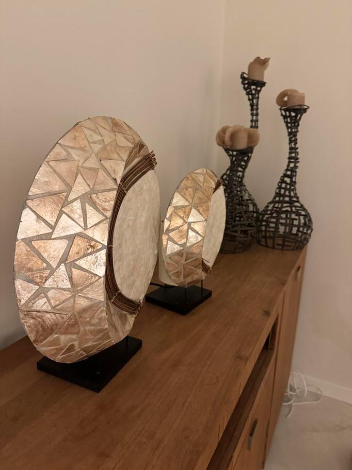 Set van 2 decoratieve schelpen lampen, Antiek en Kunst, Antiek | Lampen, Ophalen