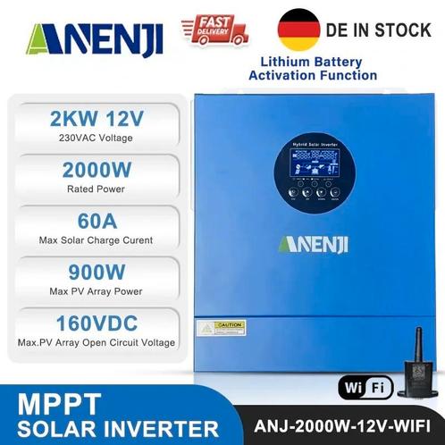 2000W Anenji hybride inverter, Caravans en Kamperen, Camper-accessoires, Nieuw, Ophalen of Verzenden