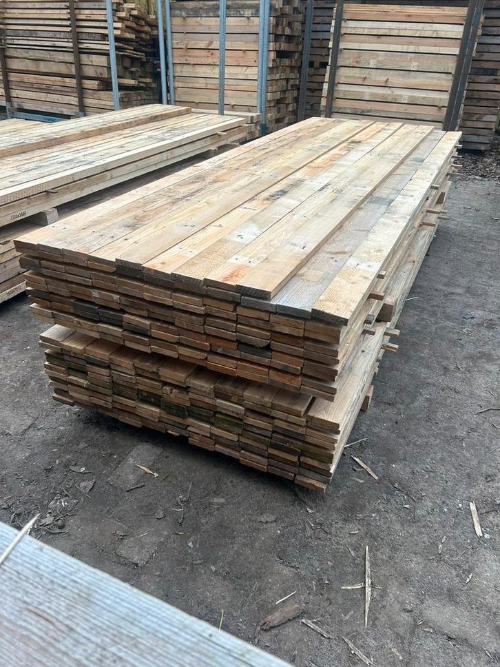 Gebruikte planken, Doe-het-zelf en Verbouw, Hout en Planken, Zo goed als nieuw, Plank, Steigerhout, 300 cm of meer, Minder dan 25 mm