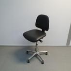 Hoge werkstoel - zwarte skai werkplaatsstoel NIEUWE GASVEER, Gebruikt, Ophalen