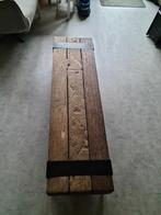 Bielzen tafel met zwart ijzeren poten, Huis en Inrichting, Ophalen, Minder dan 50 cm, Gebruikt, Metaal