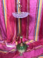 Italiaanse Vintage Putti Staande Asbak Kristal / Messing, Antiek en Kunst, Ophalen of Verzenden