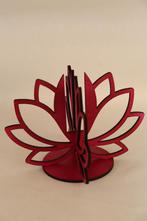 Lasergesneden Lotus mini vaasje met Roos, Verzenden, Nieuw, Rood, Hout