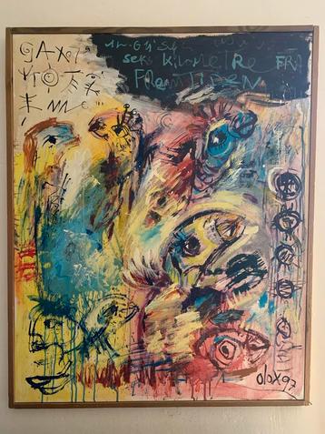 Olof Kristensen - Cobra Stijl Schilderij - 84x103 cm beschikbaar voor biedingen
