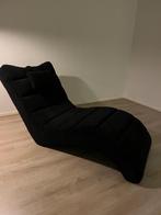 Zwarte Chaise Longue/loungestoel- ZGAN, Ophalen, Zo goed als nieuw, Eenpersoons, Stof