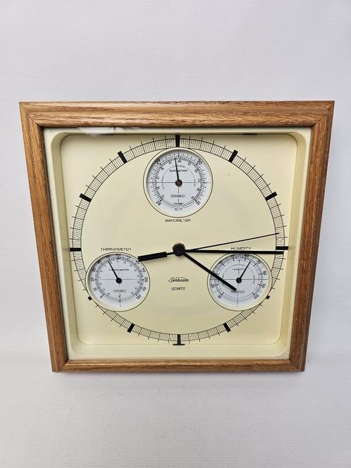 # Sunbeam Quartz klok met barometer thermometer en humidity, Huis en Inrichting, Woonaccessoires | Klokken, Gebruikt, Wandklok