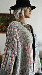 Jasje vestjasje patchwork kleur look India vintage handmade, Ophalen of Verzenden, Jasje, Gedragen, Groen
