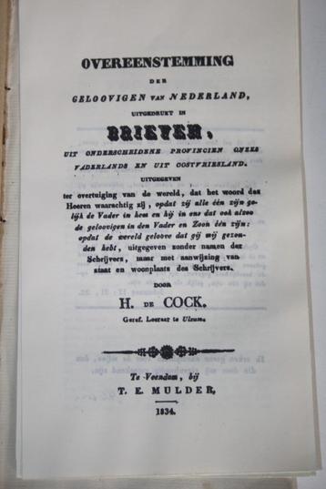 H. de Cock - Overeenstemming der geloovigen van Nederland  beschikbaar voor biedingen