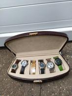 Diverse horlogecollectie in horlogebox, Sieraden, Tassen en Uiterlijk, Overige merken, Staal, Verzenden, Polshorloge