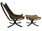 Vintage Falcon chair set met ottoman jaren 70 design, Huis en Inrichting, Fauteuils, Ophalen