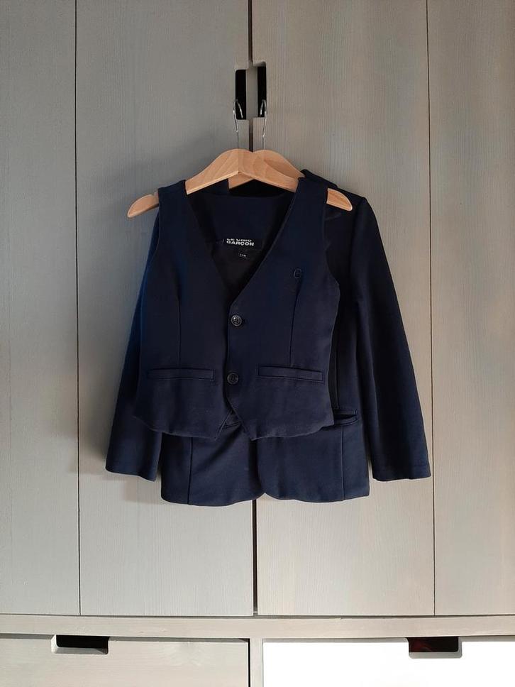 Le chic garcon setje colbert met gilet donkerblauw maat 116., Kinderen en Baby's, Kinderkleding | Maat 116, Zo goed als nieuw