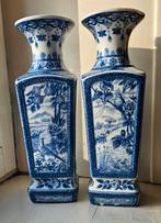 Set van 2 vintage blauw-witte vazen Louis Regout Maastricht, Ophalen of Verzenden