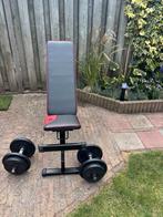 Sportbankje met Halters, Sport en Fitness, Ophalen, Gebruikt, Overige typen, Armen