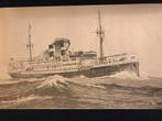 Poster /Tekening SS Costa Rica Passagiersschip., Verzamelen, Ophalen of Verzenden, Zo goed als nieuw, Motorboot of Zeilboot, Overige typen