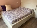 Bed met lades, 140x200 wit, Ophalen, Zo goed als nieuw, Tweepersoons