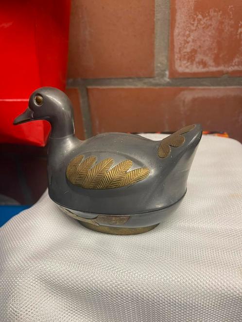 vintage snuisterijdoosje van tinnen  eend, Antiek en Kunst, Antiek | Tin, Ophalen of Verzenden